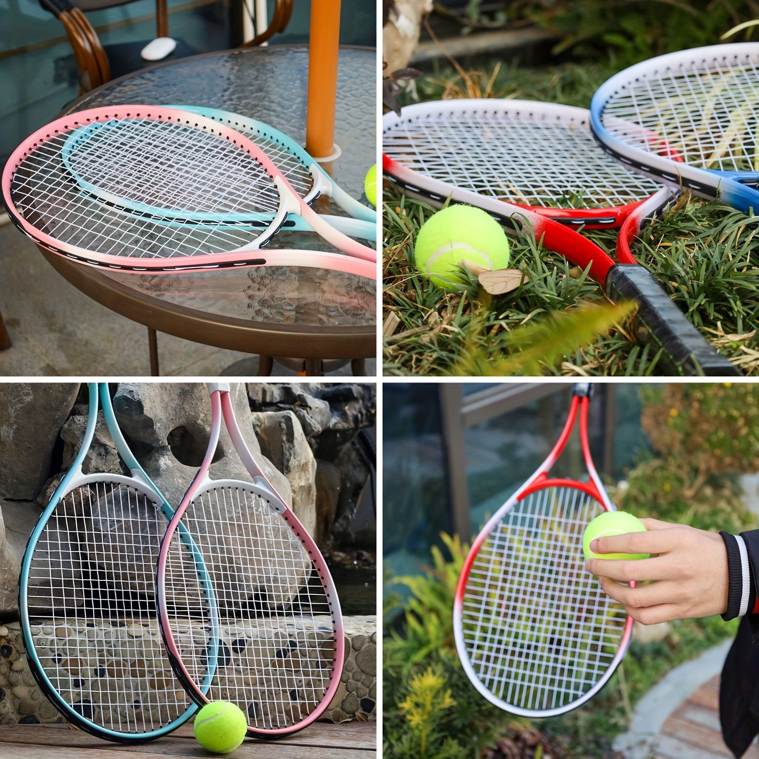1pc, Professional Tennis Racket With Aluminum Frame, Shiny 3D Surface Tennis Racket With Non-slip Handle Grip And Storage Bag